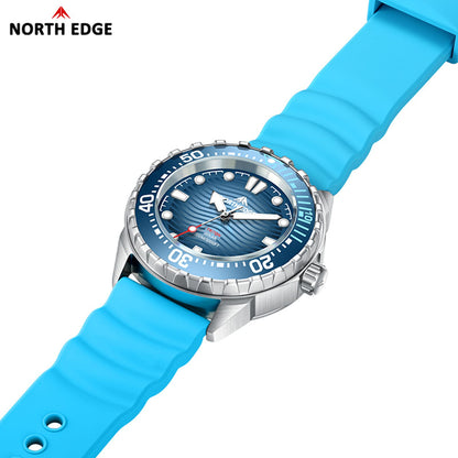 North Edge TRITON Solar-Taucheruhr – Edelstahlgehäuse, wasserdicht mit Hintergrundbeleuchtung