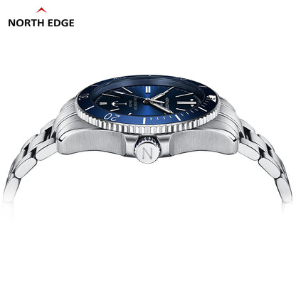 North Edge ANCHOR Sapphire Herren Automatik Mechanische Uhr | Edelstahlarmband, wasserdicht