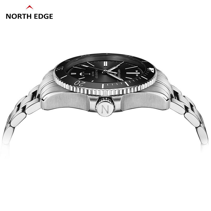 North Edge ANCHOR Sapphire Herren Automatik Mechanische Uhr | Edelstahlarmband, wasserdicht