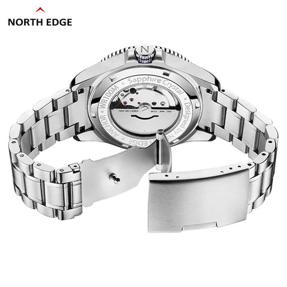 North Edge ANCHOR Sapphire Herren Automatik Mechanische Uhr | Edelstahlarmband, wasserdicht