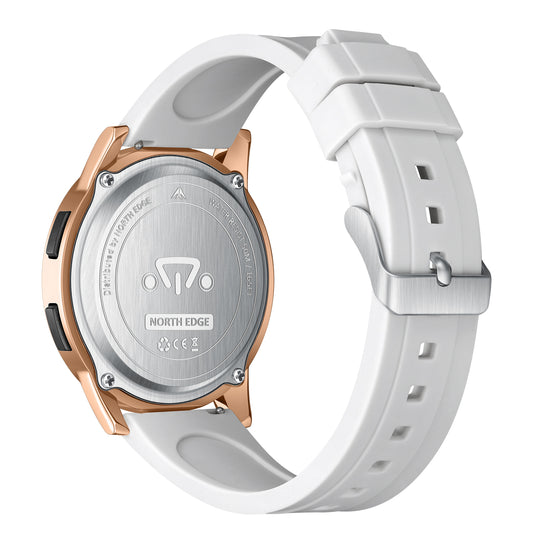 Montre de sport d'extérieur North Edge APOLLO GOLD – Étanche, double fuseau horaire, podomètre