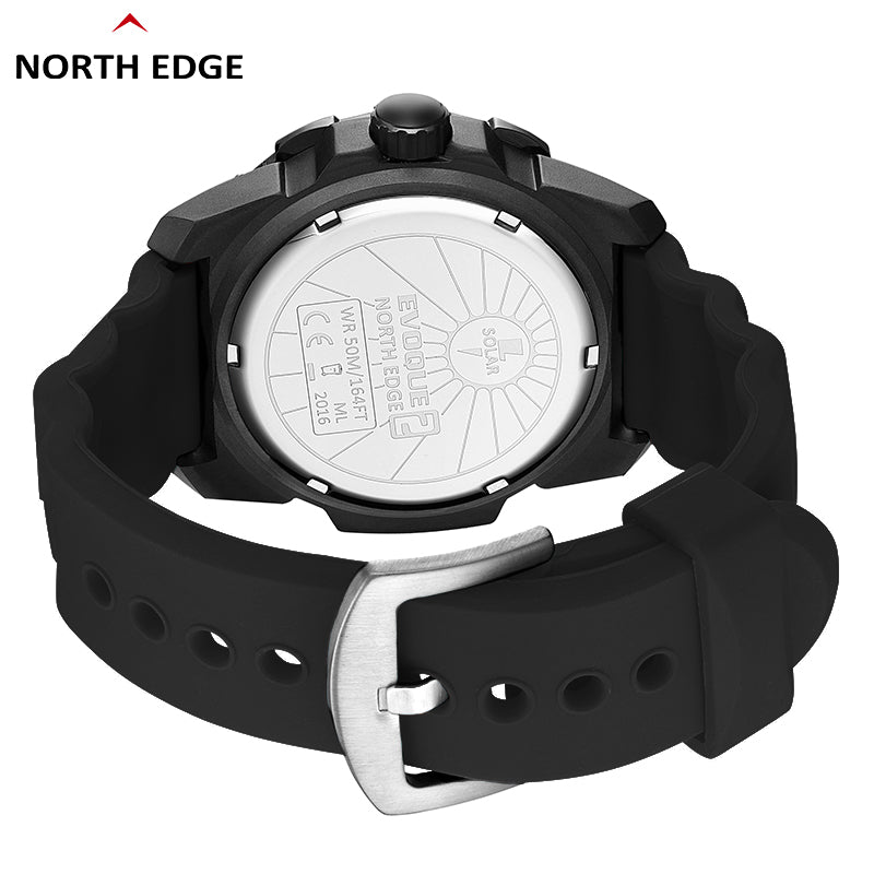 North Edge EVOQUE 2 Herren-Outdoor-Sportuhr – Solarbetrieben · Leuchtend · Wasserdicht