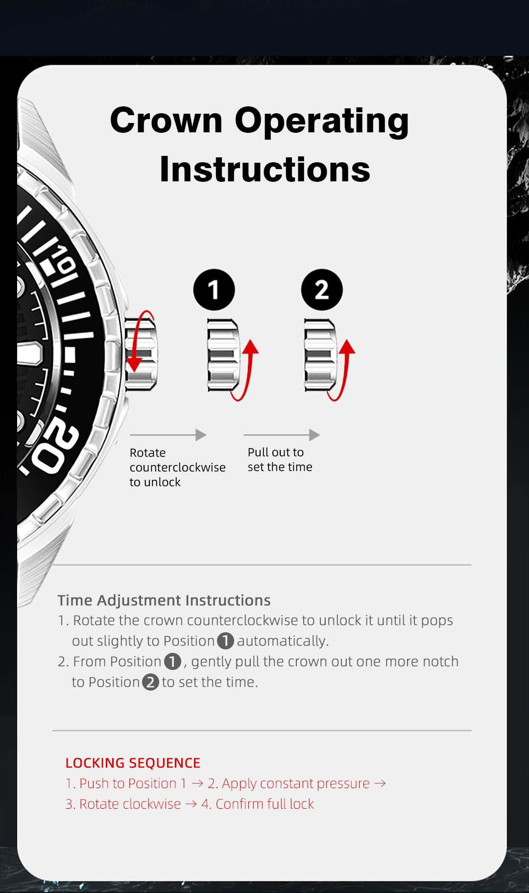 North Edge TRITON STEEL Solar-Taucheruhr – Edelstahlgehäuse, wasserdicht mit Hintergrundbeleuchtung
